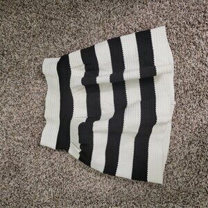 Black and White Striped Skirt